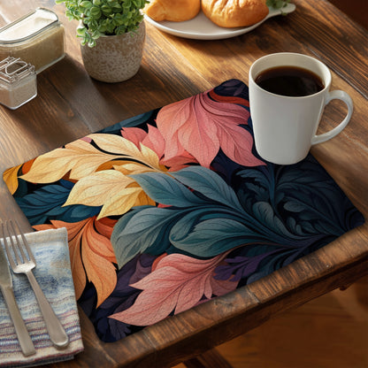 Pastel Bloom - Yellow Braided Polyester Placemat for Decor