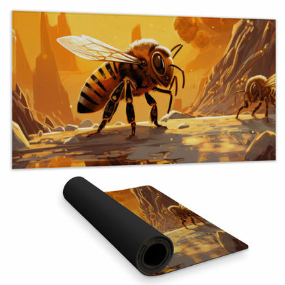 Bee World Desk Mat - Stylish Home Decor, Durable Surface