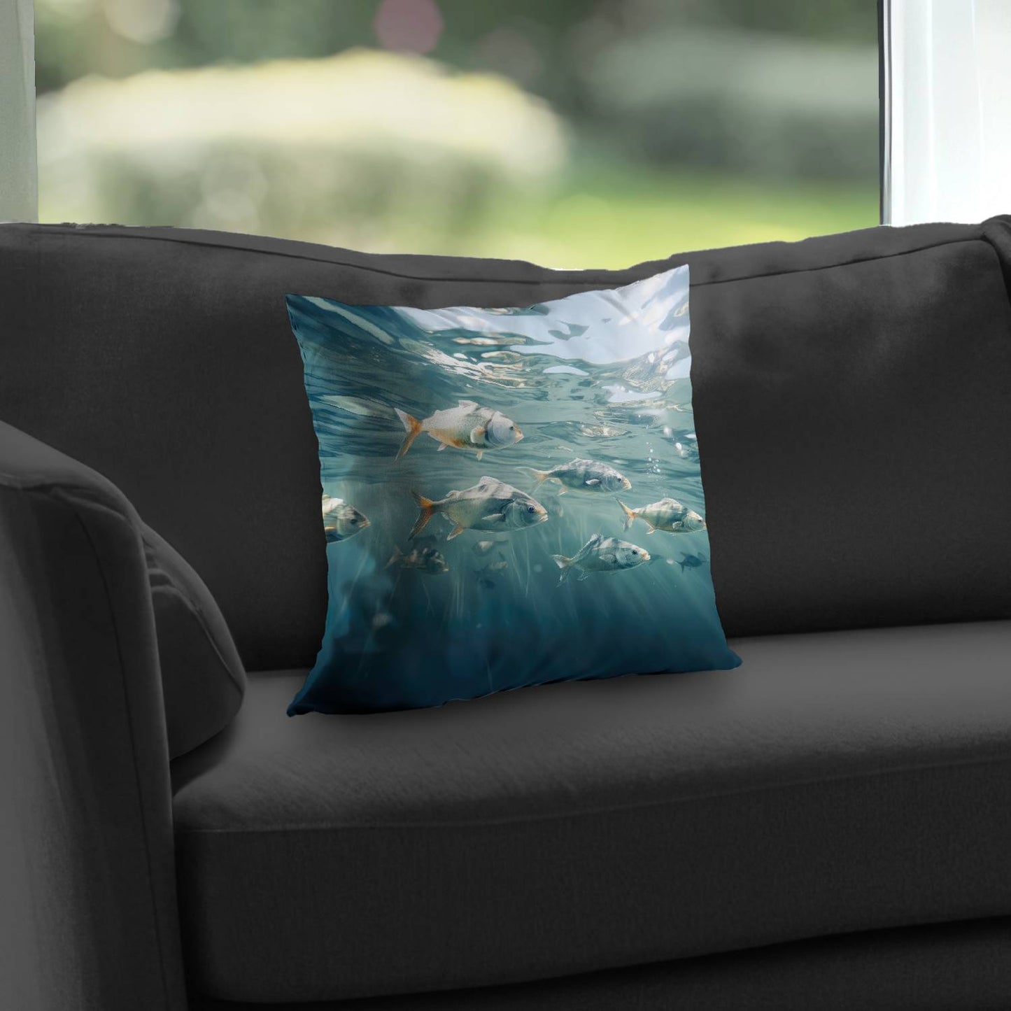 Swimming peacefully - Throw pillow - Print on demand