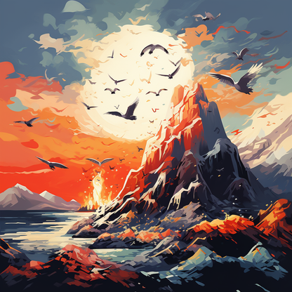 Towards Danger - Red Canvas Art | Modern Design