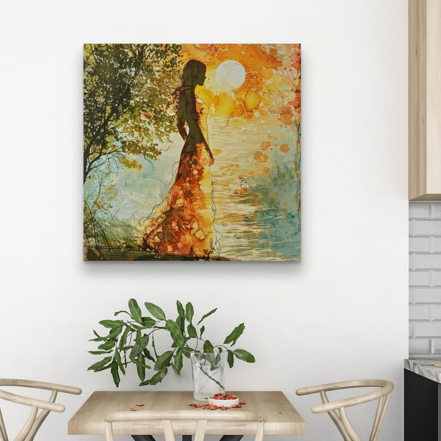 Peaceful Sun - Orange Canvas Art | Modern Style