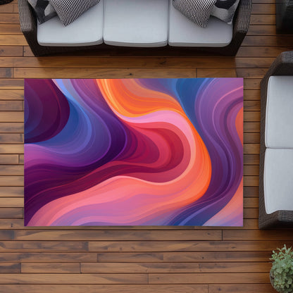 Purple Haze - Orange Outdoor Area Rug for Home Decor | Stylish