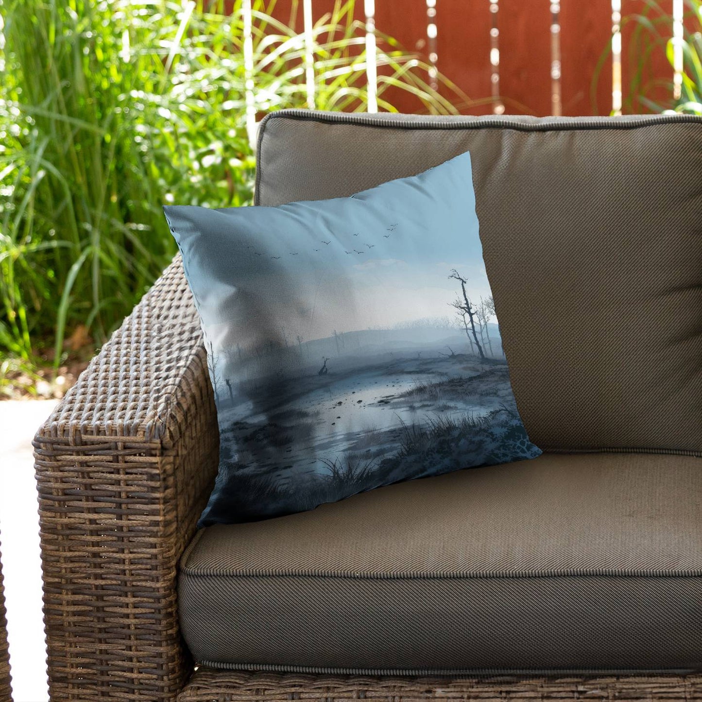 Swampy lands - Throw pillow - Print on demand