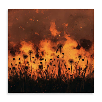 Ablaze Black Indoor Outdoor Tablecloth for Home Decor