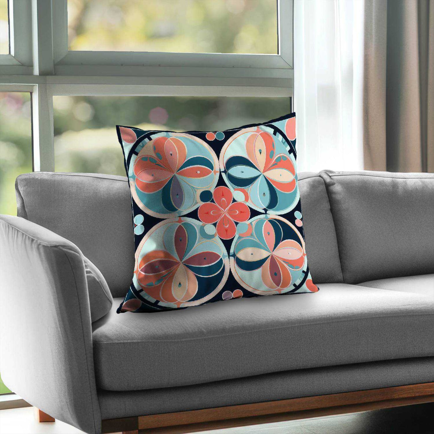 Pastel Mandala Poly Twill Throw Pillow | Home Decor Accent