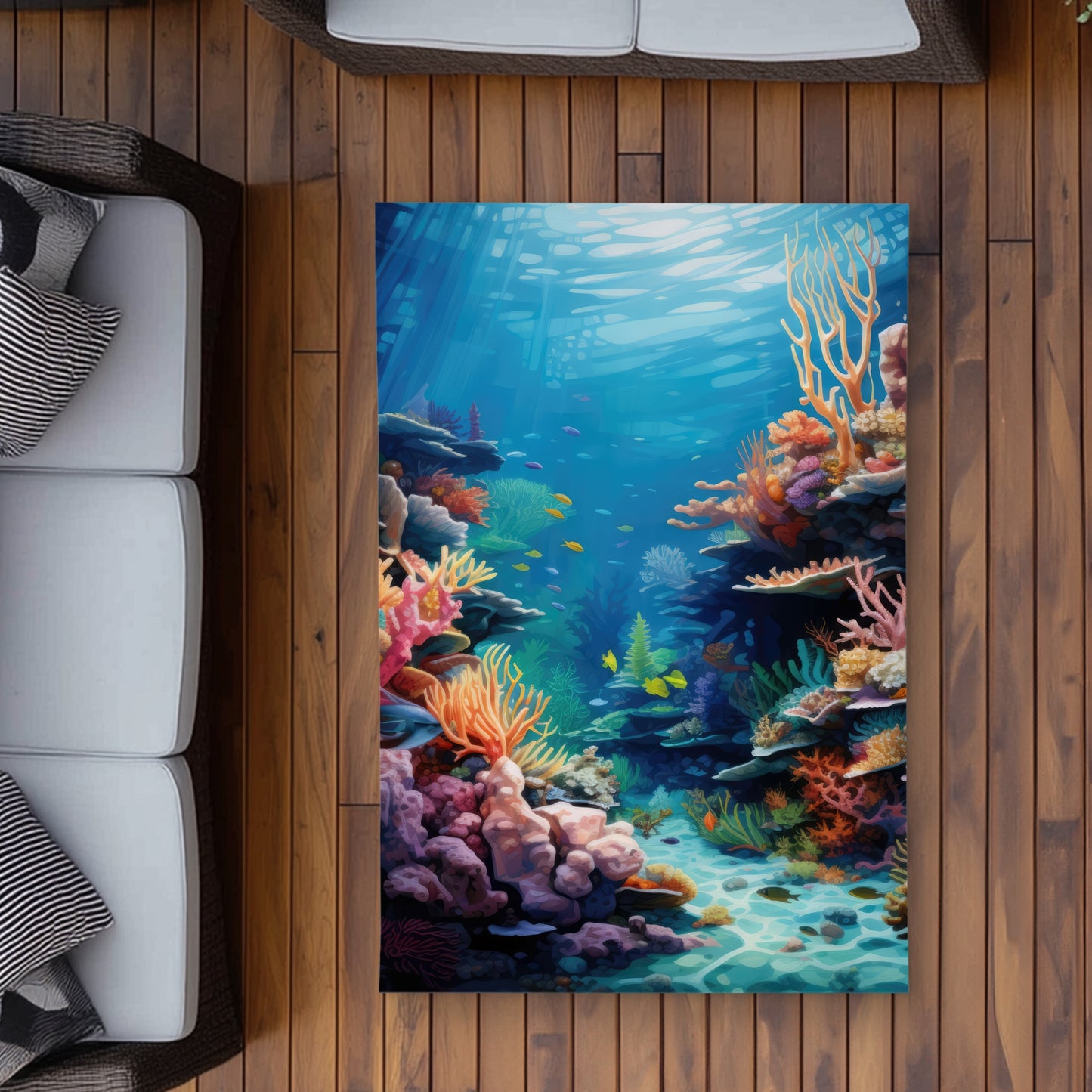 Tapis d'extérieur corail - Décoration élégante pour les patios