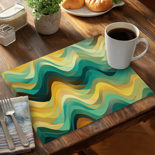 Jagged Luxury Gold Polyester Placemat - Elegant Home Decor