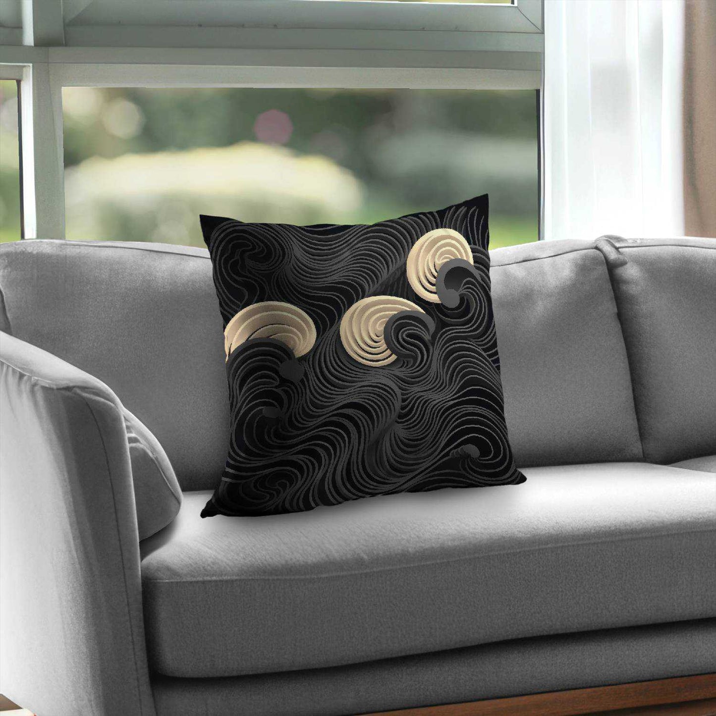 Layers Poly Twill Throw Pillow - Stylish Home Decor Accent