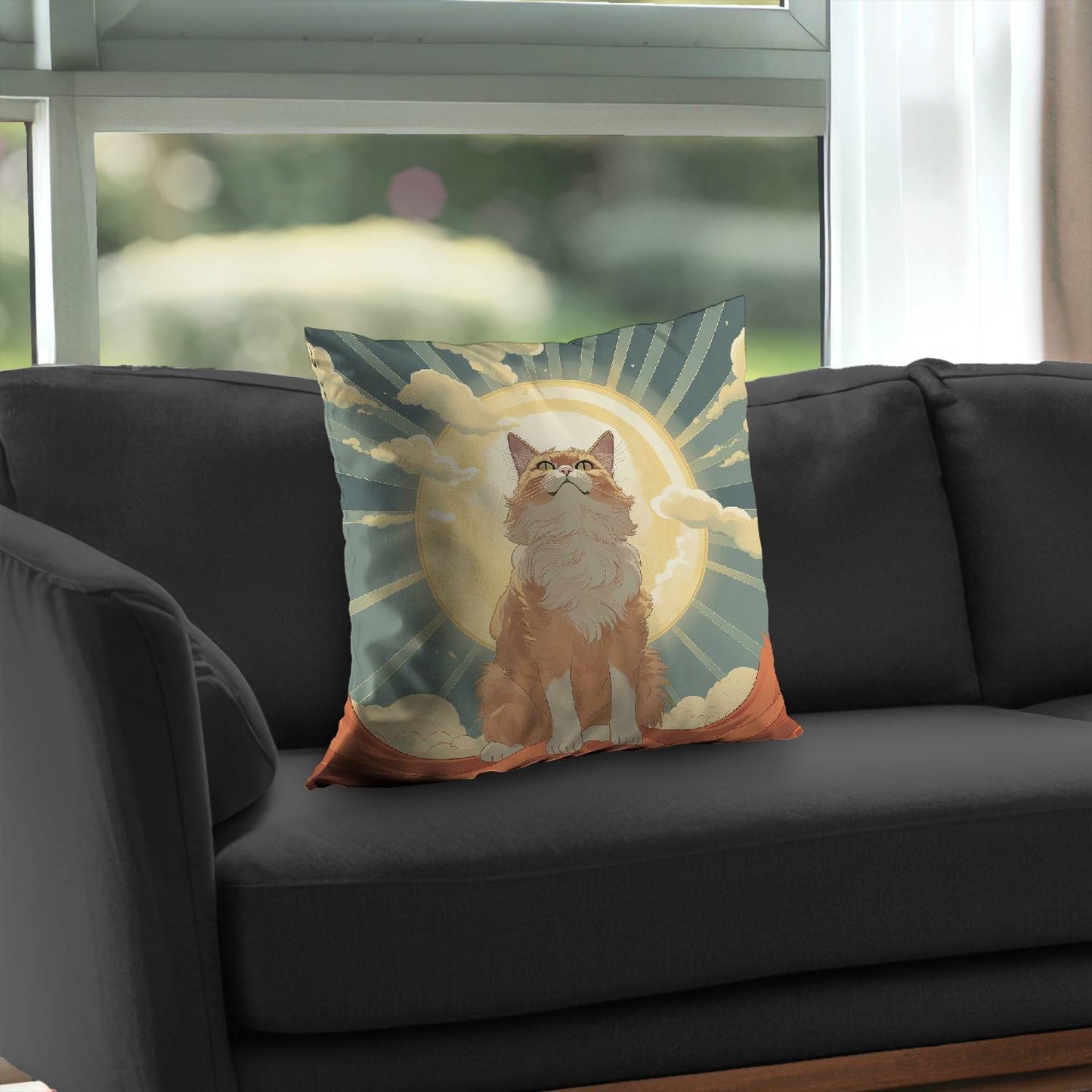 Coussin décoratif en sergé de polyester Moewing Above | Accessoire de décoration intérieure