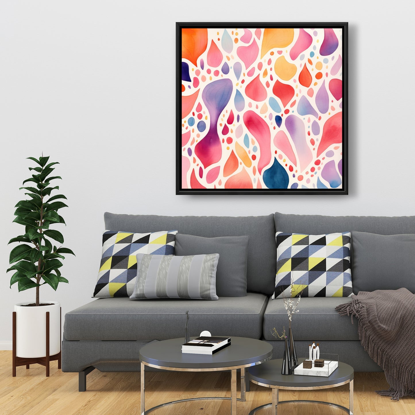 Splotches - 36"x36" Framed canvas