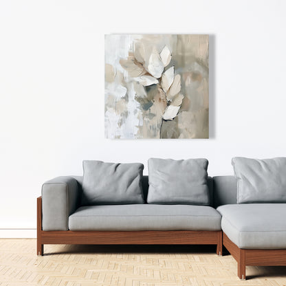 Leaf Beige Canvas - Elegant Home Decor Accent | Stylish Art