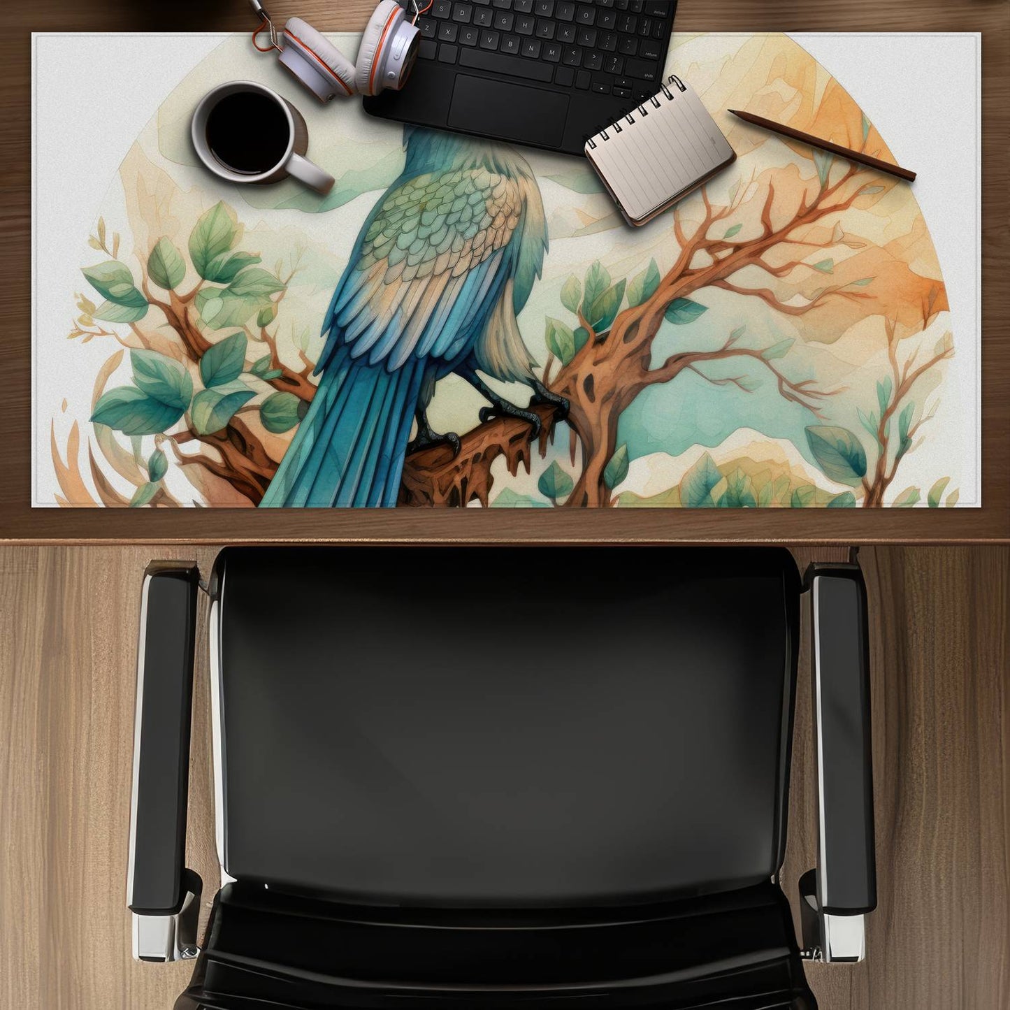 Perched - Desk mat - Print on demand