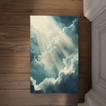 Beam of Light Blue Indoor Outdoor Door Mat | Home Decor