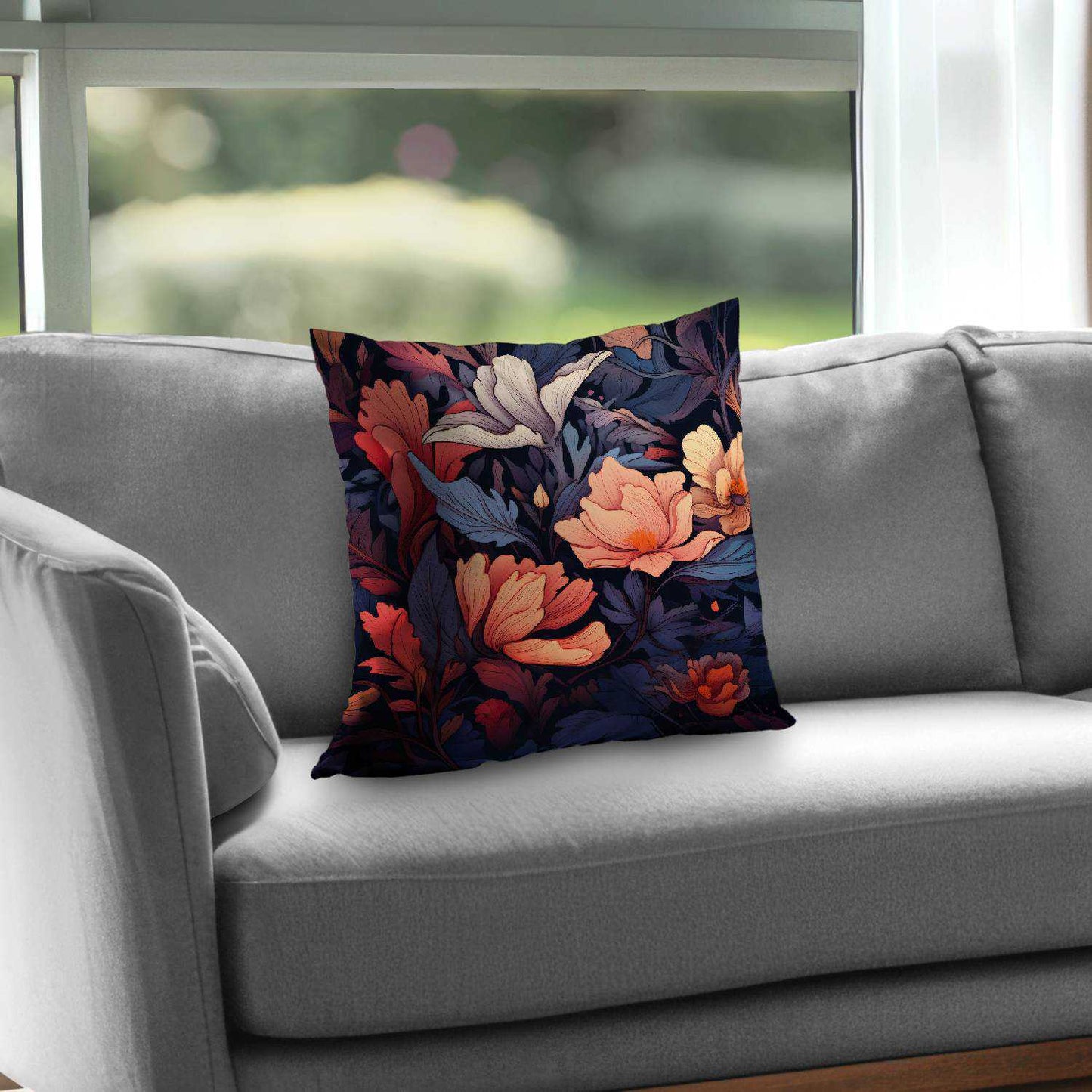 Blooming Uninterrupted Poly Twill Throw Pillow | Home Decor