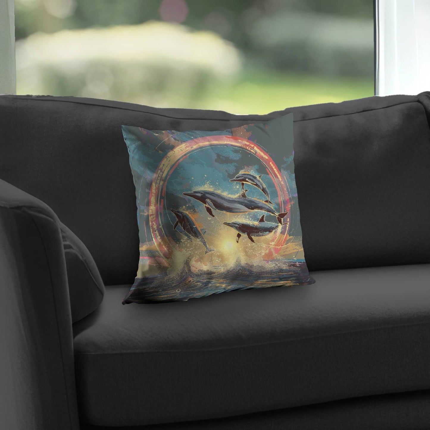 Jump - Throw pillow - Print on demand