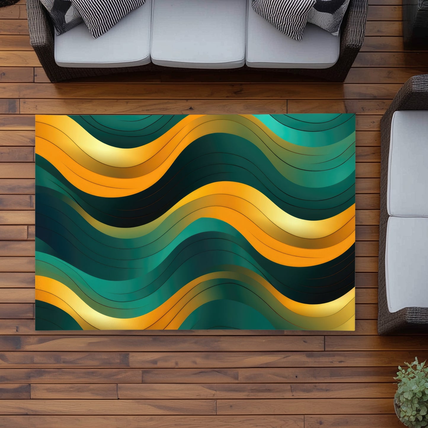 Voluptuous Gold Outdoor Area Rug for Elegant Home Decor