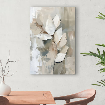 Leaf Beige Canvas - Elegant Home Decor Accent | Stylish Art