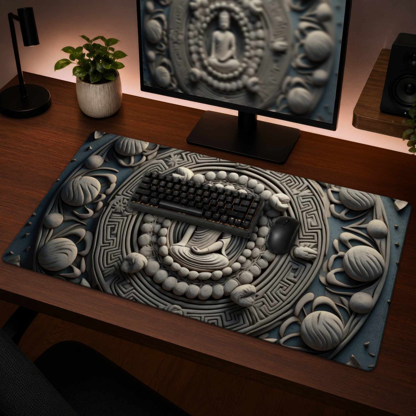 Tapis de bureau Paix spirituelle | Accessoire de décoration intérieure zen