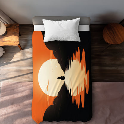 Running Away Black Duvet Cover for Elegant Home Decor