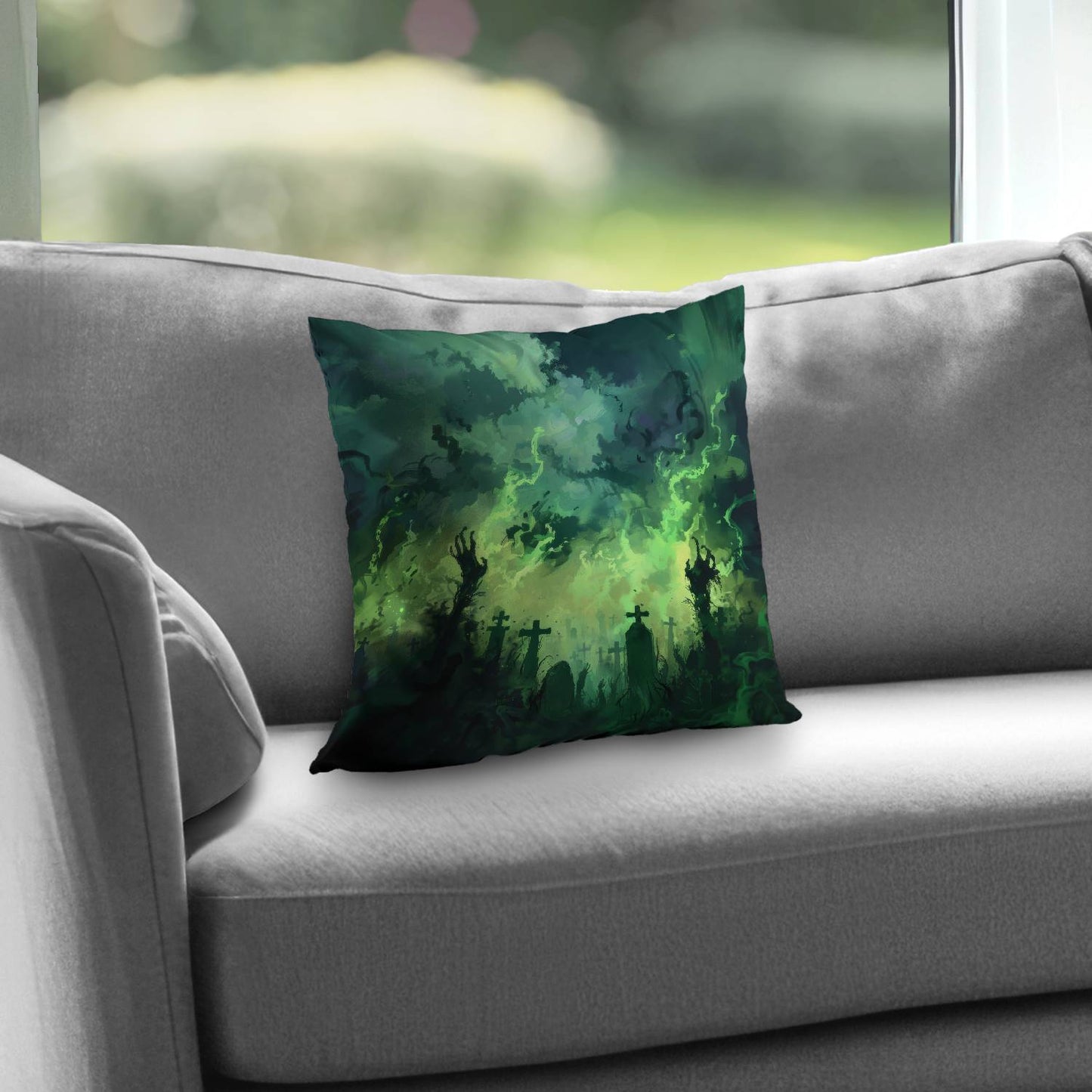 Reaching hell - Throw pillow - Print on demand