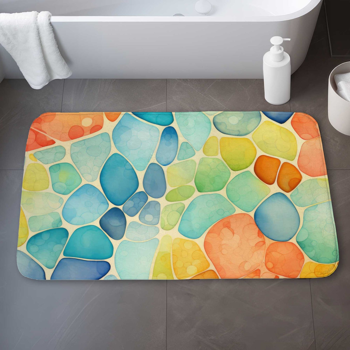 Tapis de bain « Blobs » – Décoration d'intérieur élégante, doux et durable
