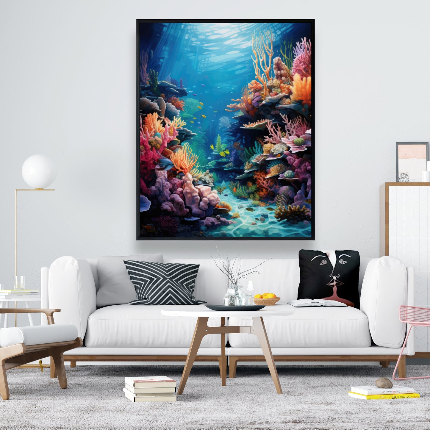 Coral - 36"x36" Framed canvas