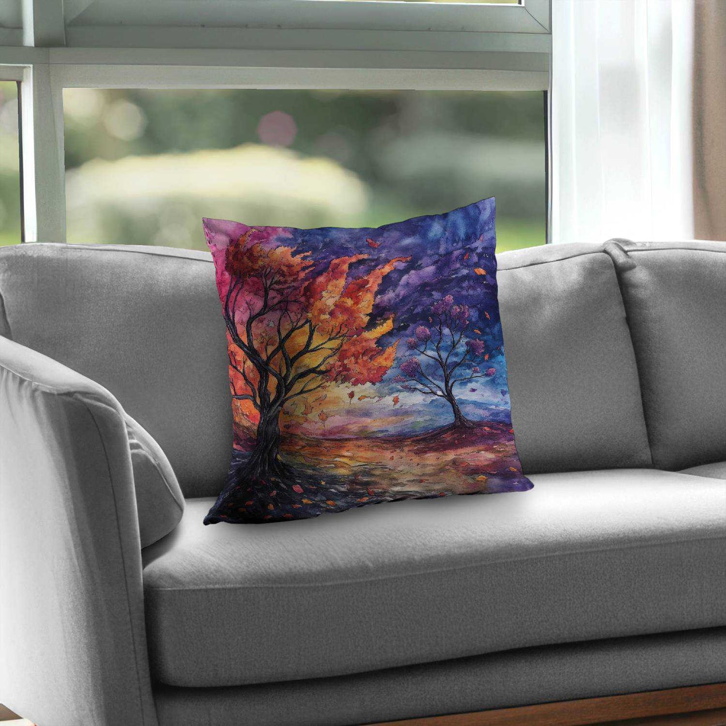 Before the storm Blue Poly Twill Throw Pillow - Home Decor