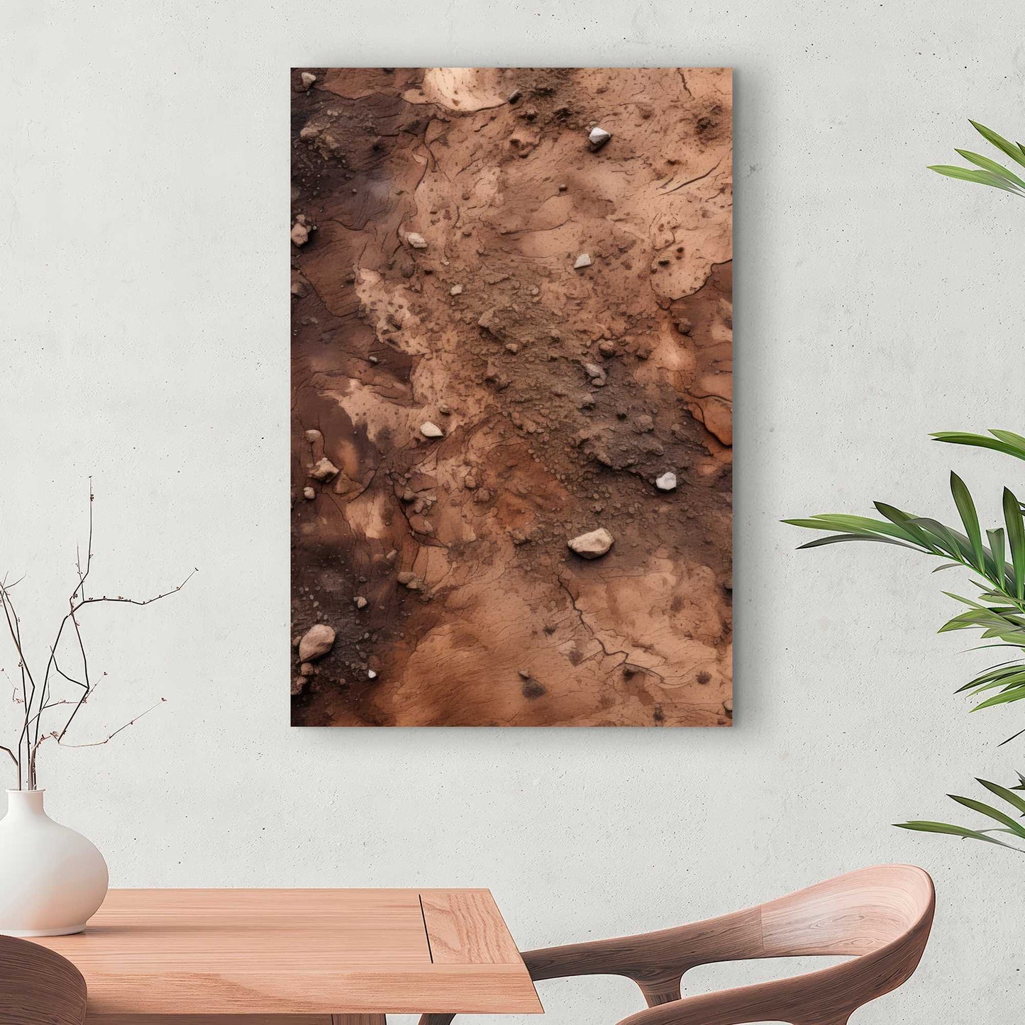 Mud and Stones - Brown Canvas Art for Home Decor