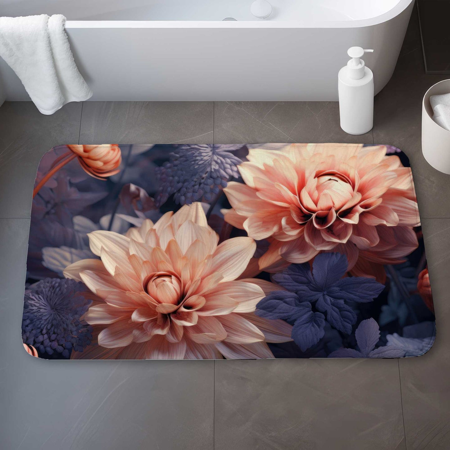 Pink and Purple Bath Mat | Soft Home Decor Rug for Bathroom