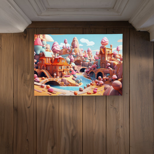 Sweet kingdom Orange Indoor Outdoor Door Mat - Home Decor