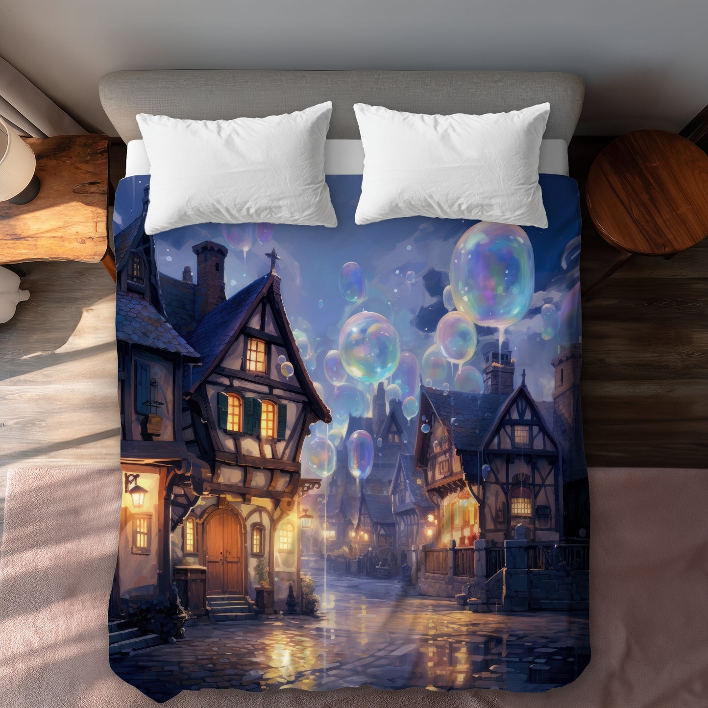 Housse de couette Bloopy Town | Parure de lit élégante pour la maison
