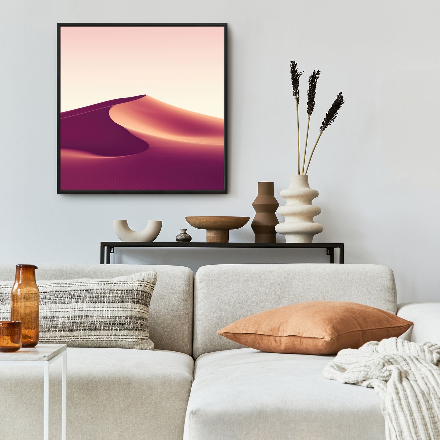 Setting Sands - Pink Framed Canvas for Home Decor | Art
