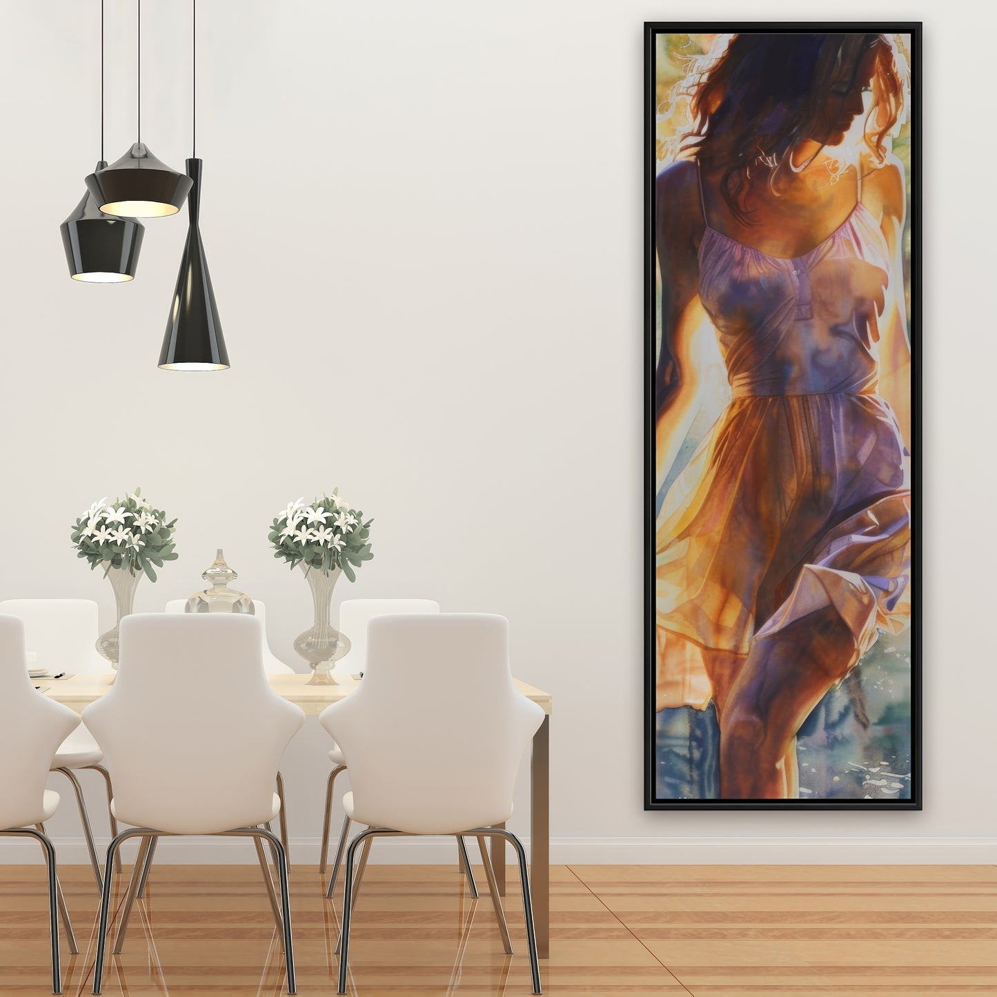 Out of the Water - Blue Framed Canvas for Home Decor