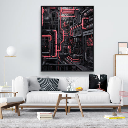 Tubular nightmare - 36"x36" Framed canvas