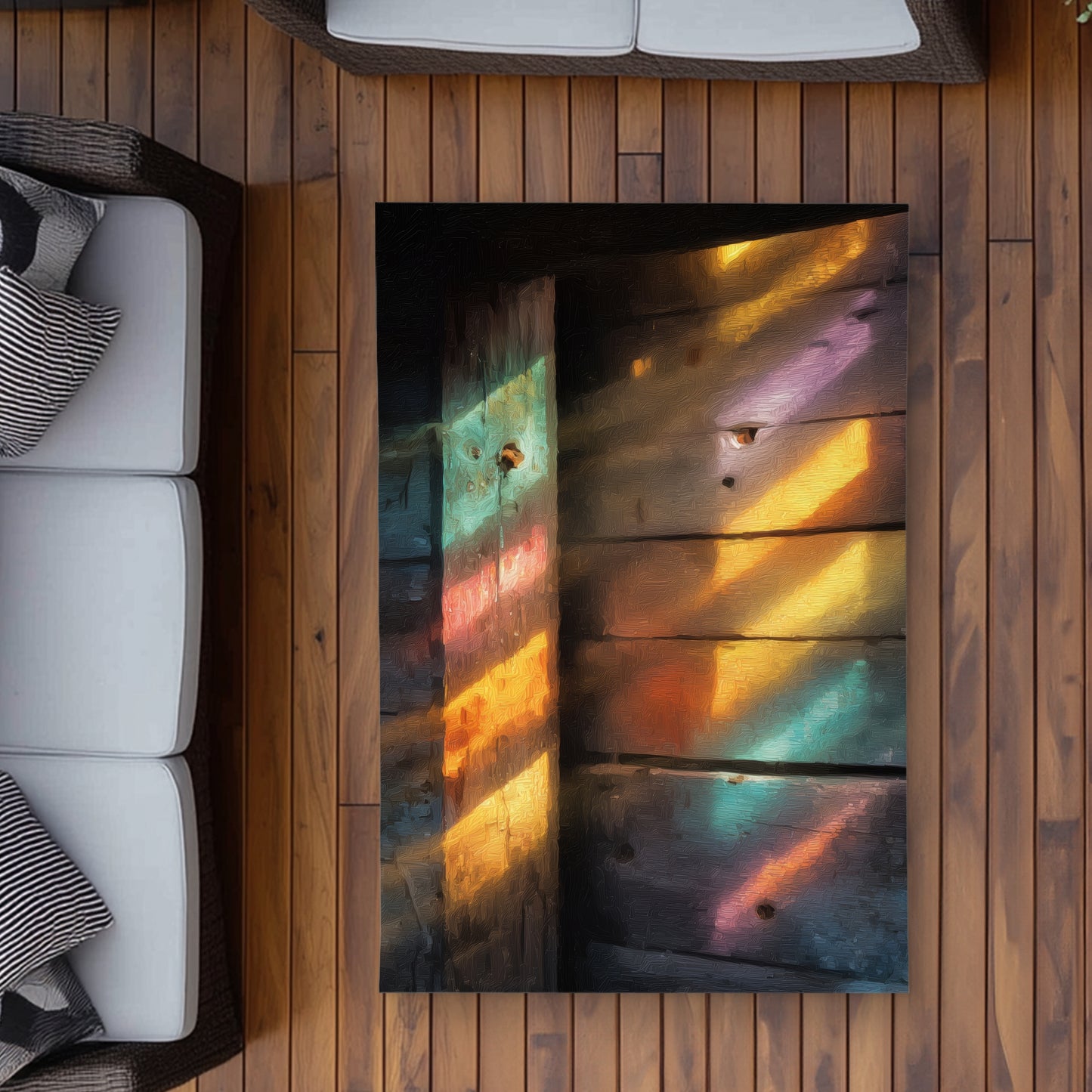 Tapis d'extérieur marron Rainbow Glint pour la décoration intérieure
