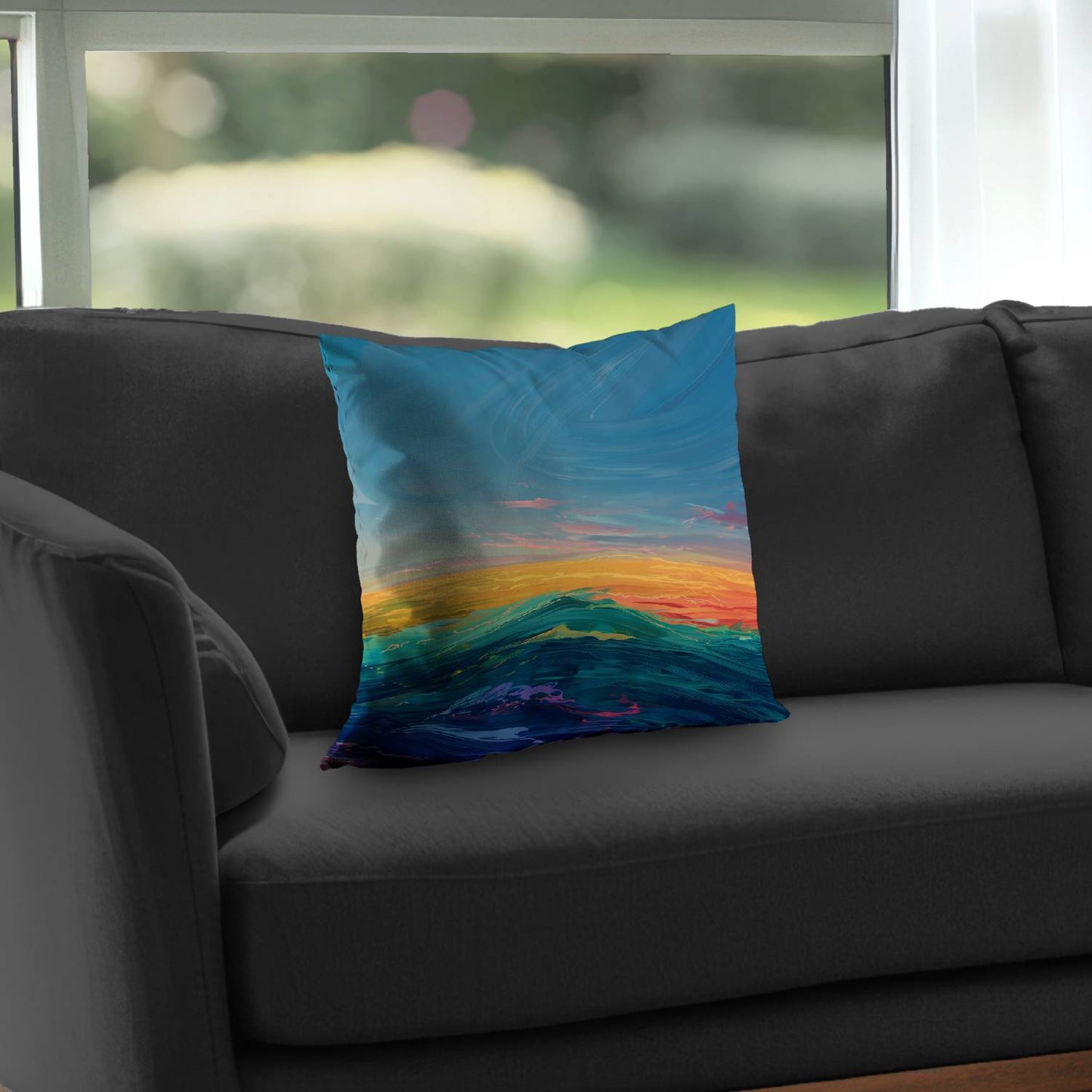 Watercolors Poly Twill Throw Pillow - Stylish Home Decor
