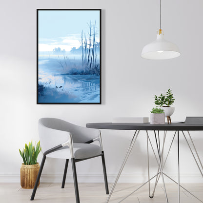 Cold swamp - 36"x36" Framed canvas