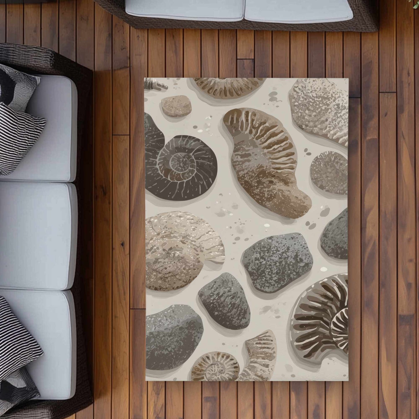 Tapis d'extérieur intemporel Fossil Flow | Décoration intérieure élégante