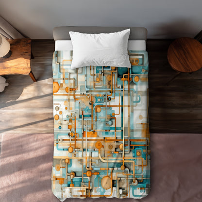 Like clockwork White Duvet Cover - Elegant Home Decor