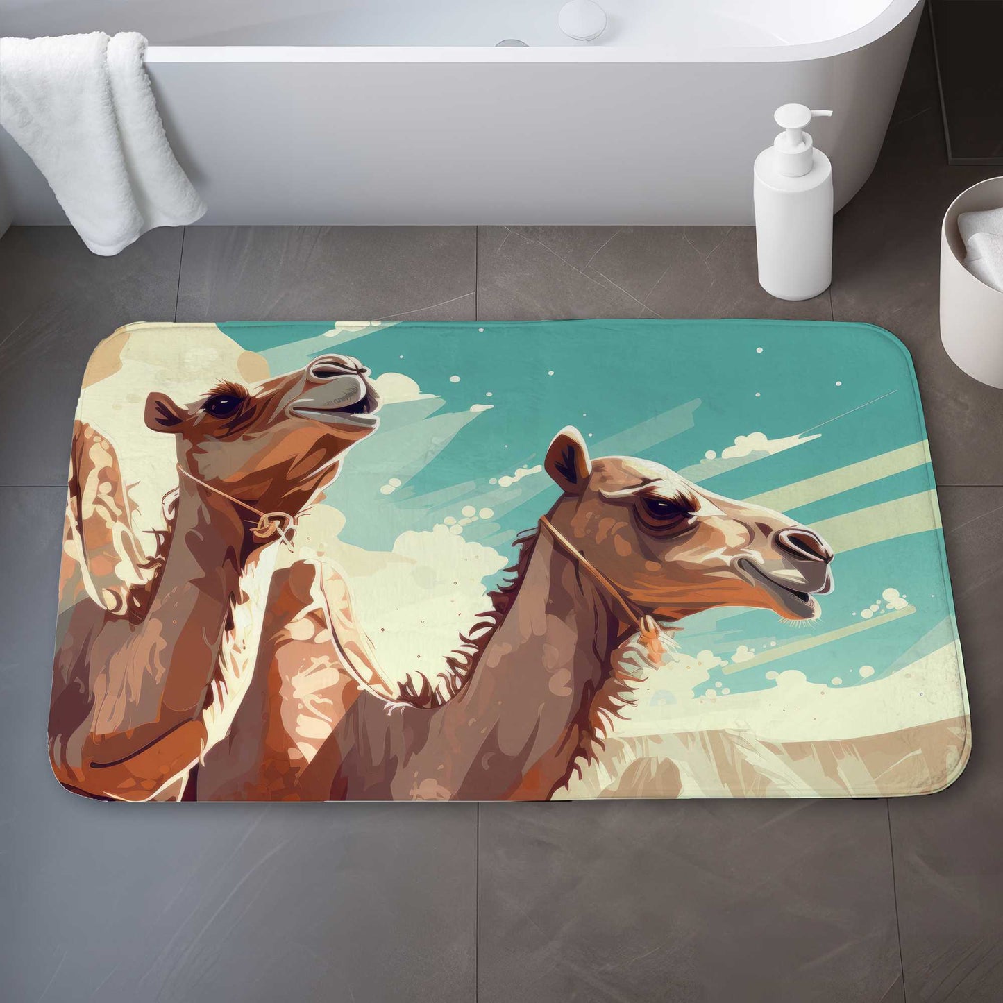 Two Camels Bath Mat | Stylish Home Decor Rug for Bathroom
