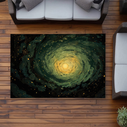 Swirling gases - Green Outdoor Area Rug for Home Decor