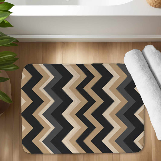 Earth Tone Waves Bath Mat | Cozy Home Decor Rug