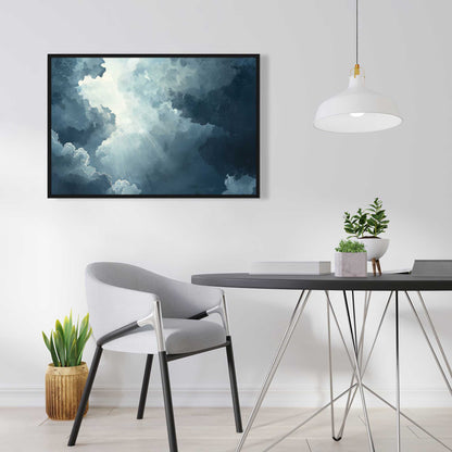 Afterglow - Gray Framed Canvas Art for Elegant Home Decor