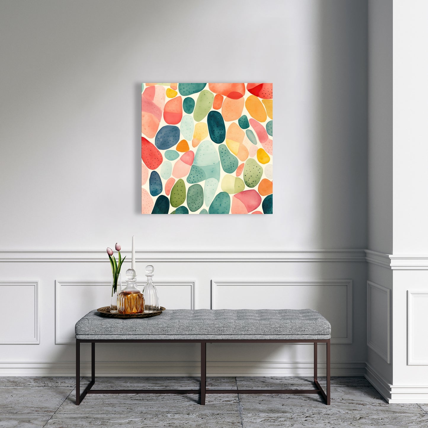 Seedy Shapes - Blue Canvas for Stylish Home Decor