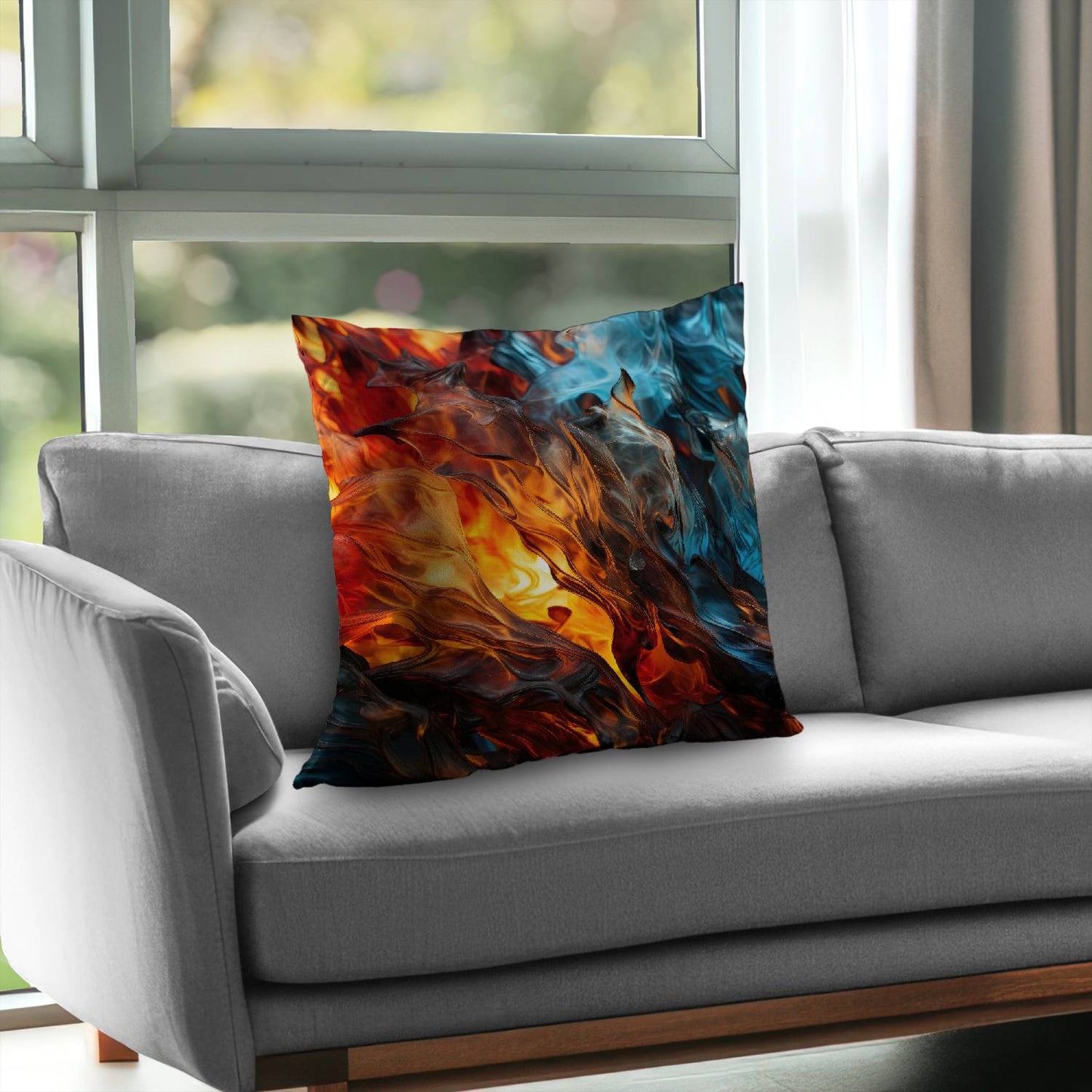 Crystallized fire - Throw pillow - Print on demand