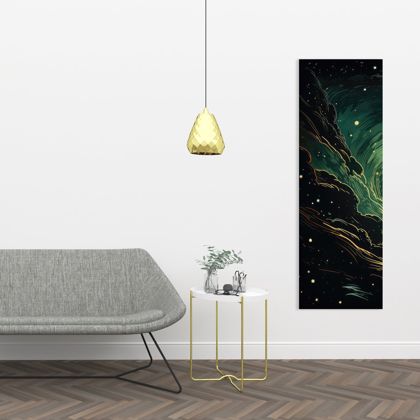 Turmoil in Space - Yellow Canvas Art for Home Decor