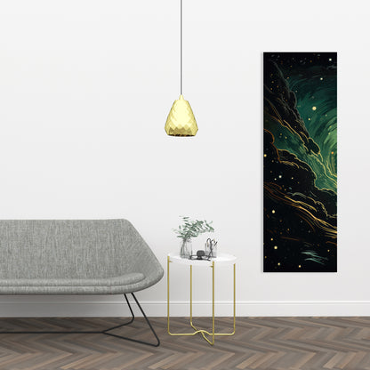 Turmoil in Space - Yellow Canvas Art for Home Decor