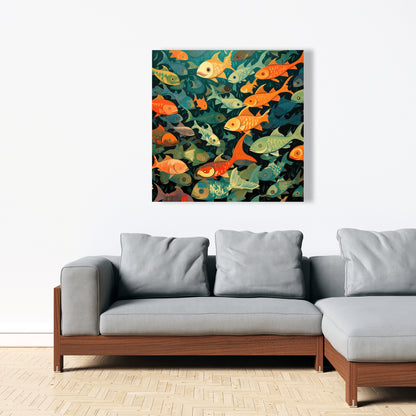 Simple Fishes - Orange Canvas Home Decor for Vibrant Spaces