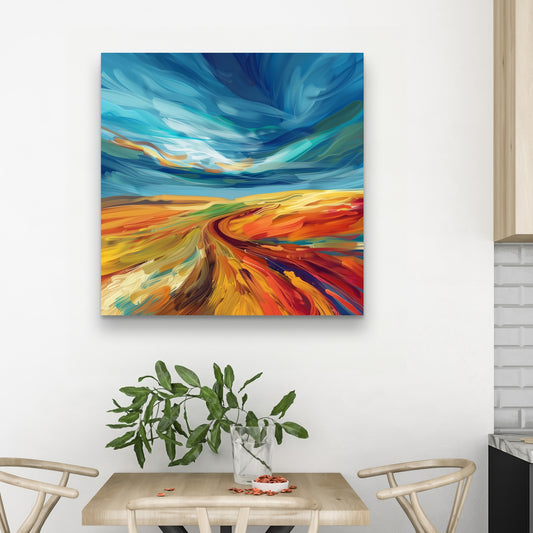 Land flow - Yellow Canvas for Stylish Home Decor Accent