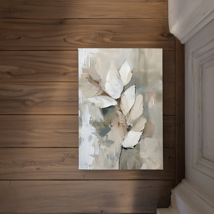 Leaf White Indoor Outdoor Door Mat - Home Decor Essential